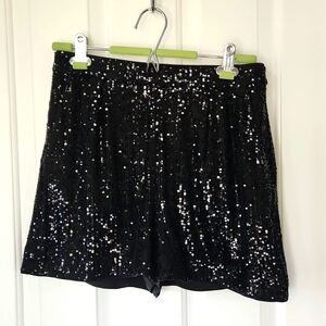 Express sequin shorts black
